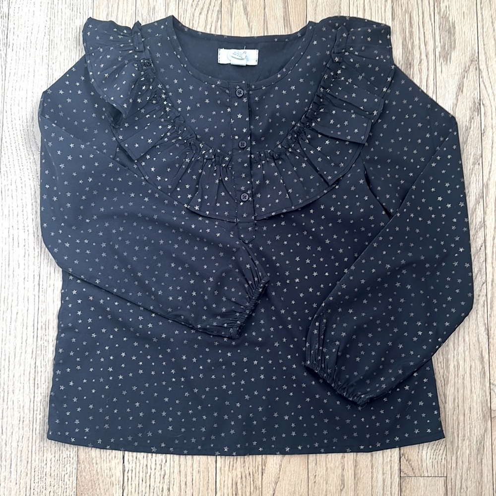 Peek blouse - black with golden stars